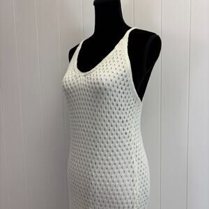 Venus Womens Boho Beach Wedding Mermaid Maxi Dress Size L Crochet Neutral Chic